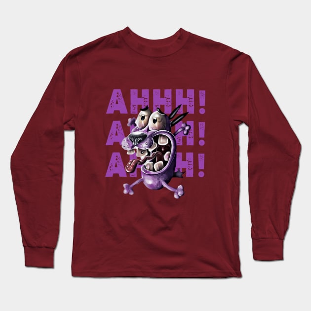 courage the cowardly dog Long Sleeve T-Shirt by Pixzul